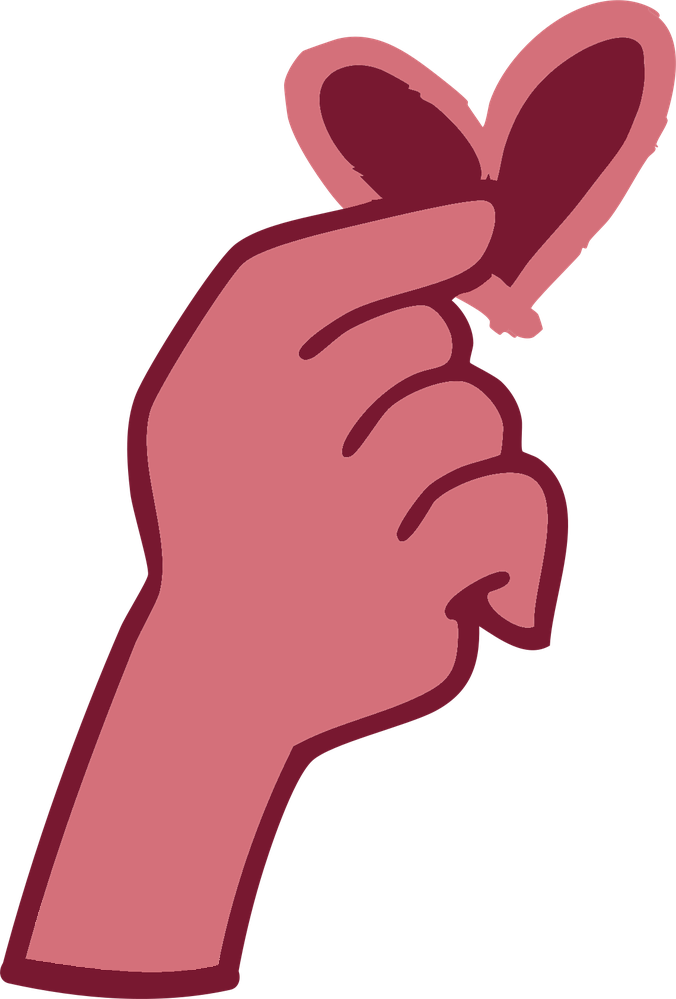 A hand making a little heart